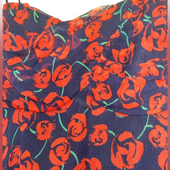 CHARLOTTE RONSON SIZE 0 pre-loved silk rose print mini dress 🌹 - Picture 6 of 6